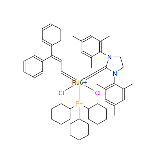 CAS：536724-67-1，三環己基磷[3-苯基-1H吲哚-1-亞基][1,3-二(2,4,6-三甲苯)-4,5-二氫咪唑]釕(II)二氯化物 